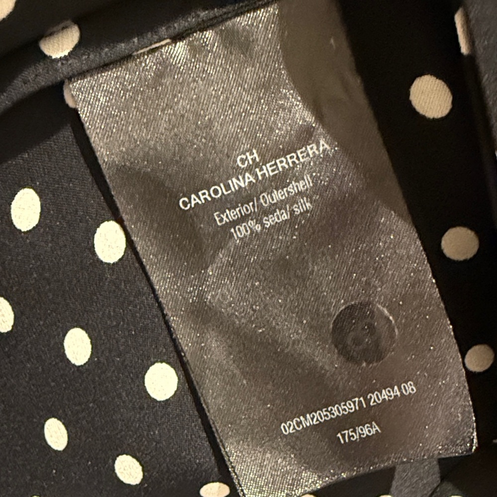 Carolina Herrera CH Polka Dot Silk Shirt - Black and White - Picture 9 of 10